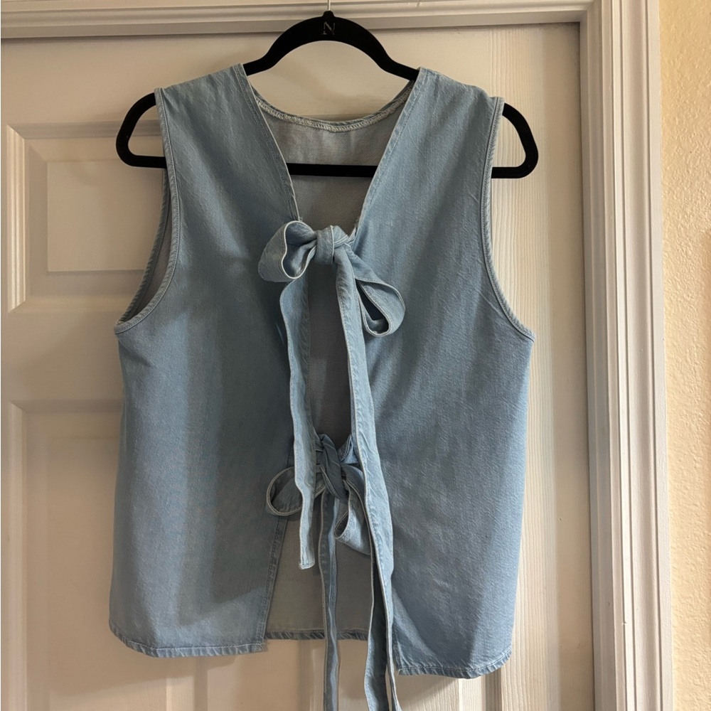 ASOS Light Blue Tie-Back Denim Tank